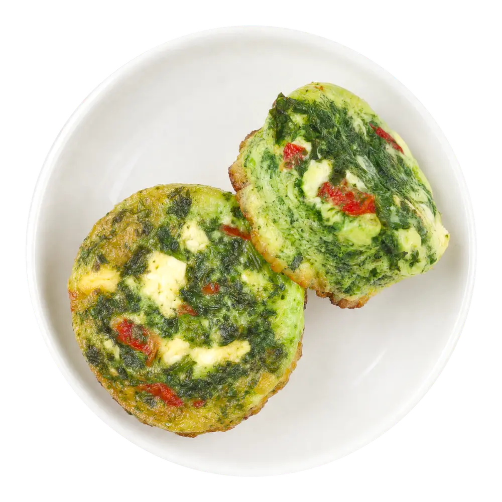 Feta, Spinach & Roasted Pepper Egg Muffins
